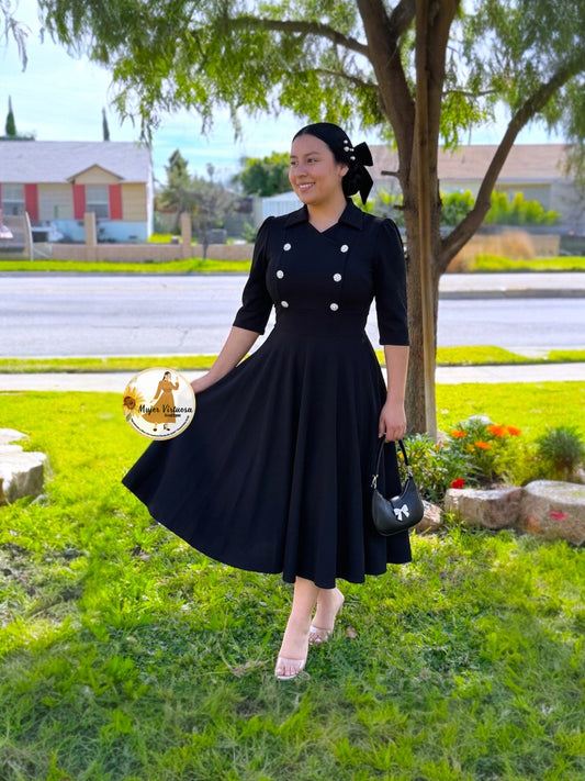 Frida Black Midi Dress