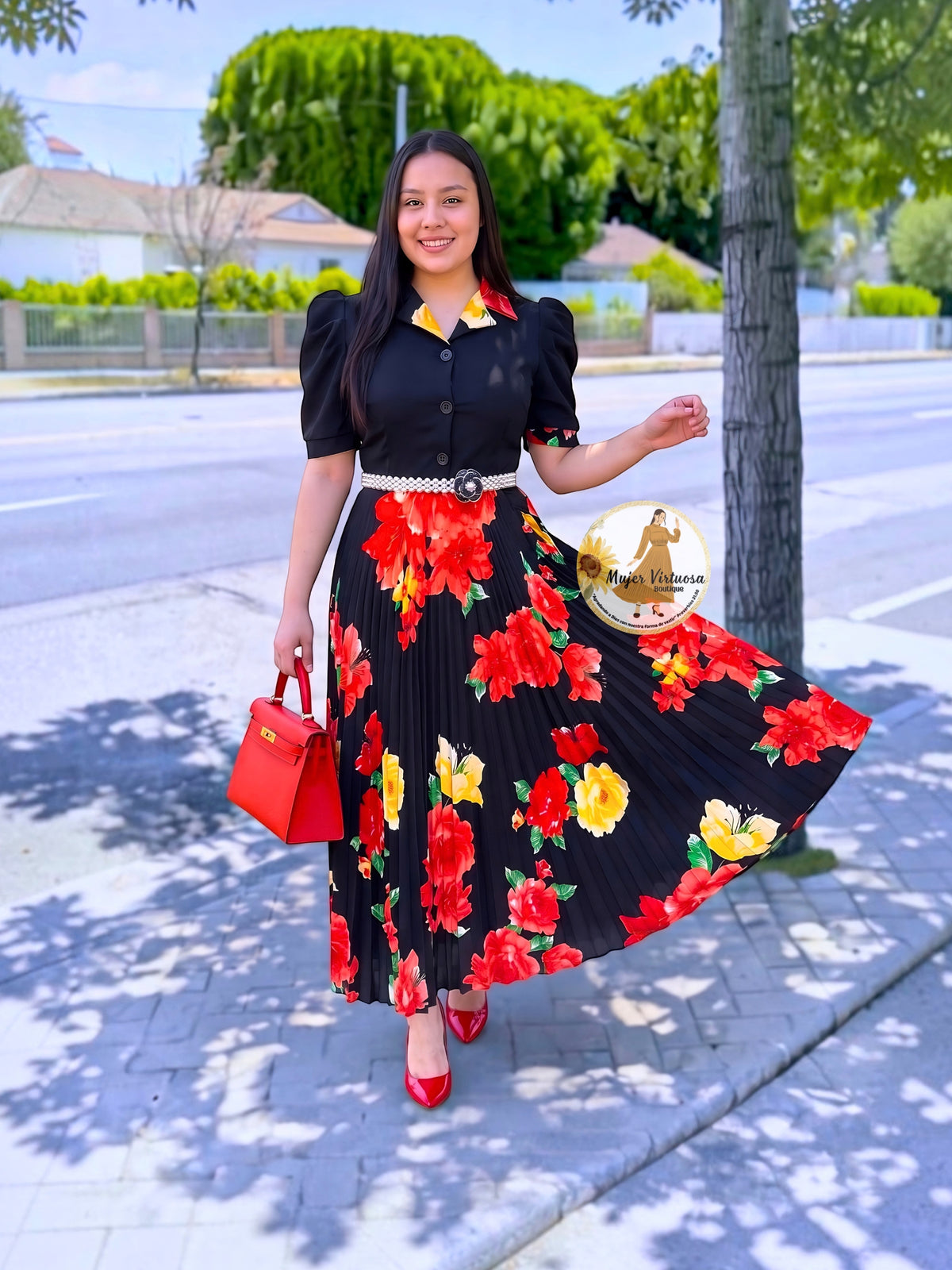 Samara Black & Roses Dress