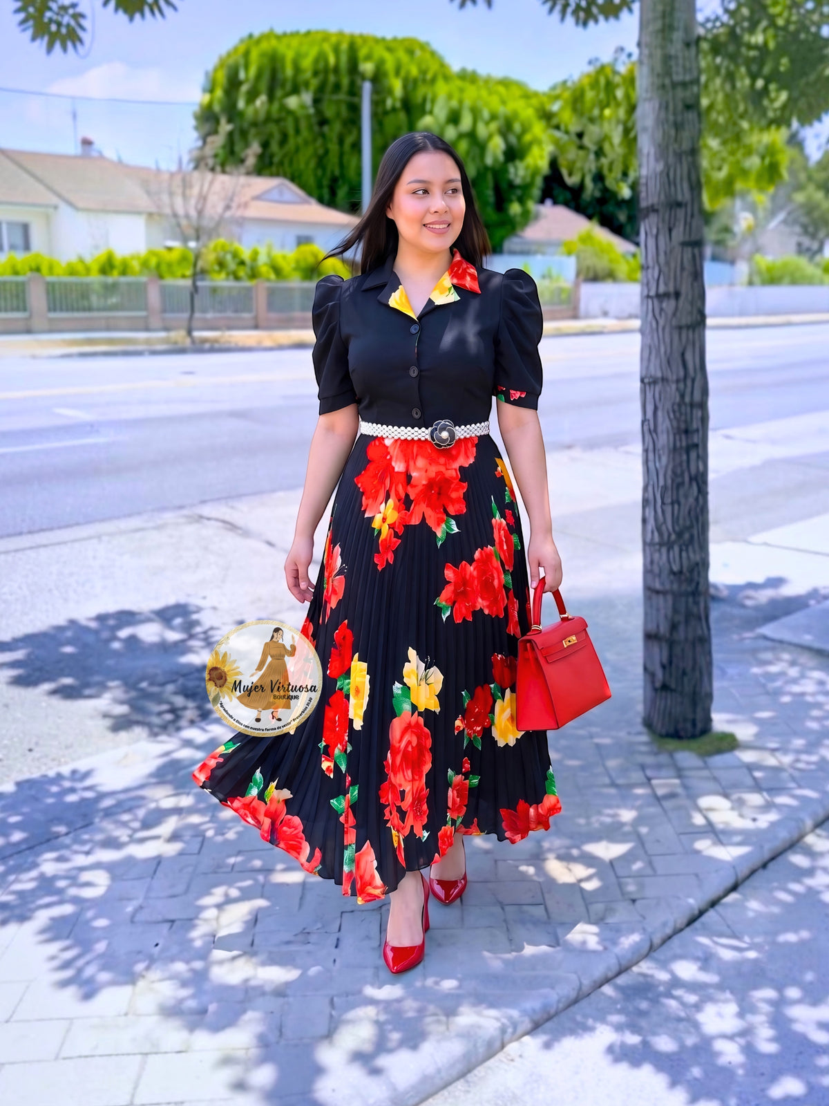 Samara Black & Roses Dress