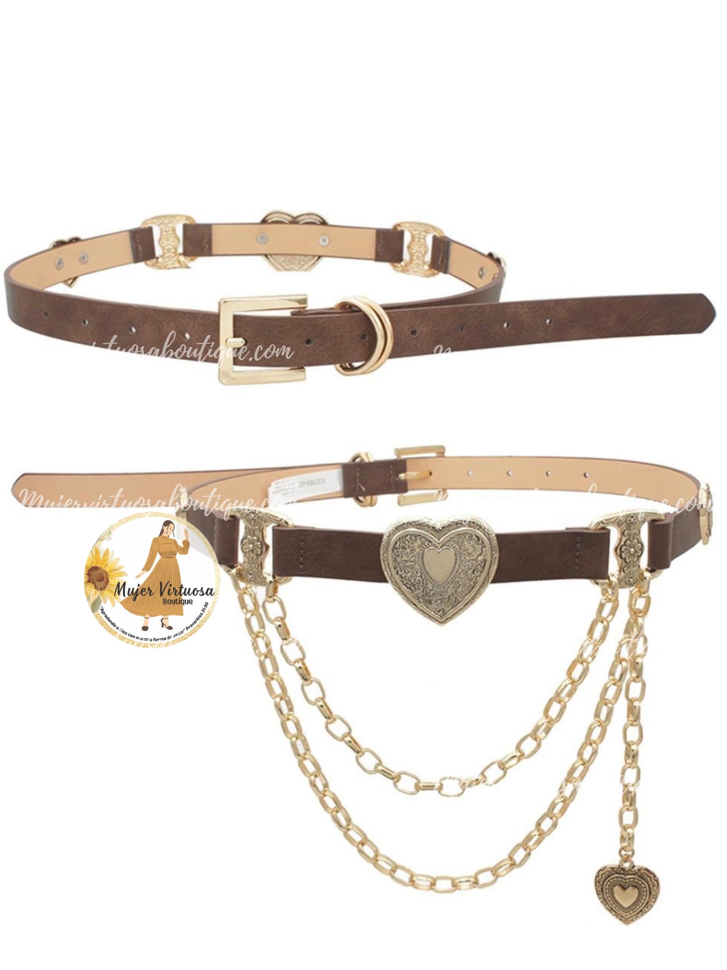 Vintage Heart Charm Belt