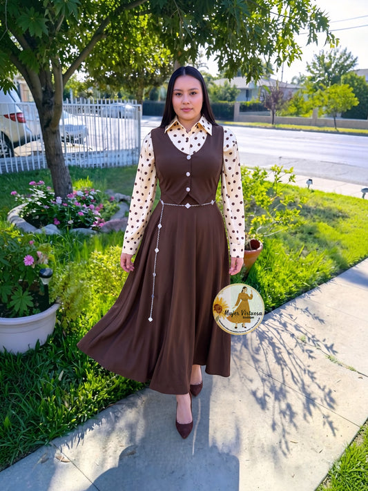 Sara Brown Vest Overall