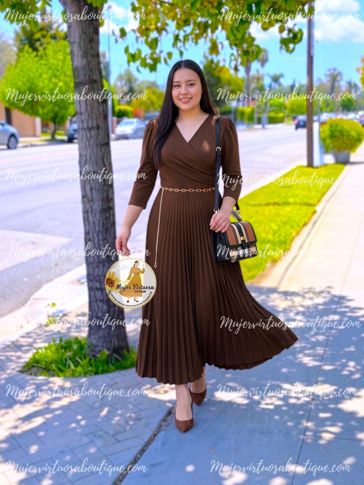 Celine Chocolate Crepe Dress
