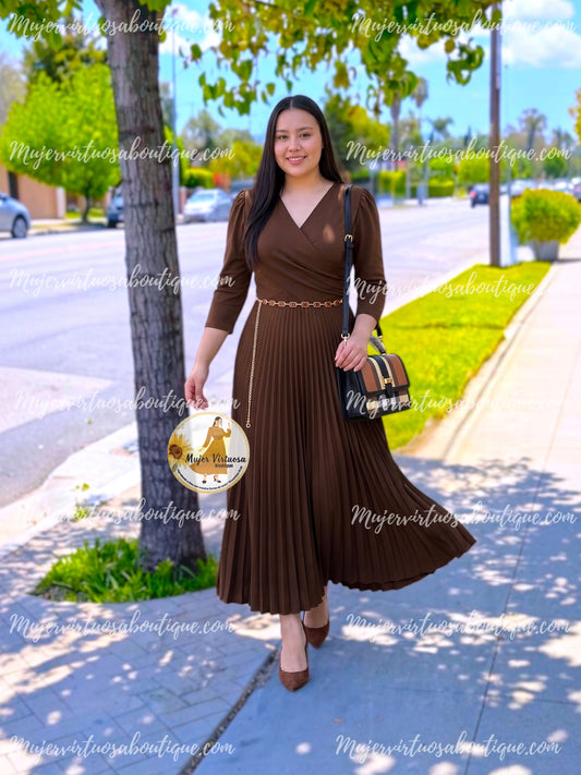 Celine Chocolate Crepe Dress