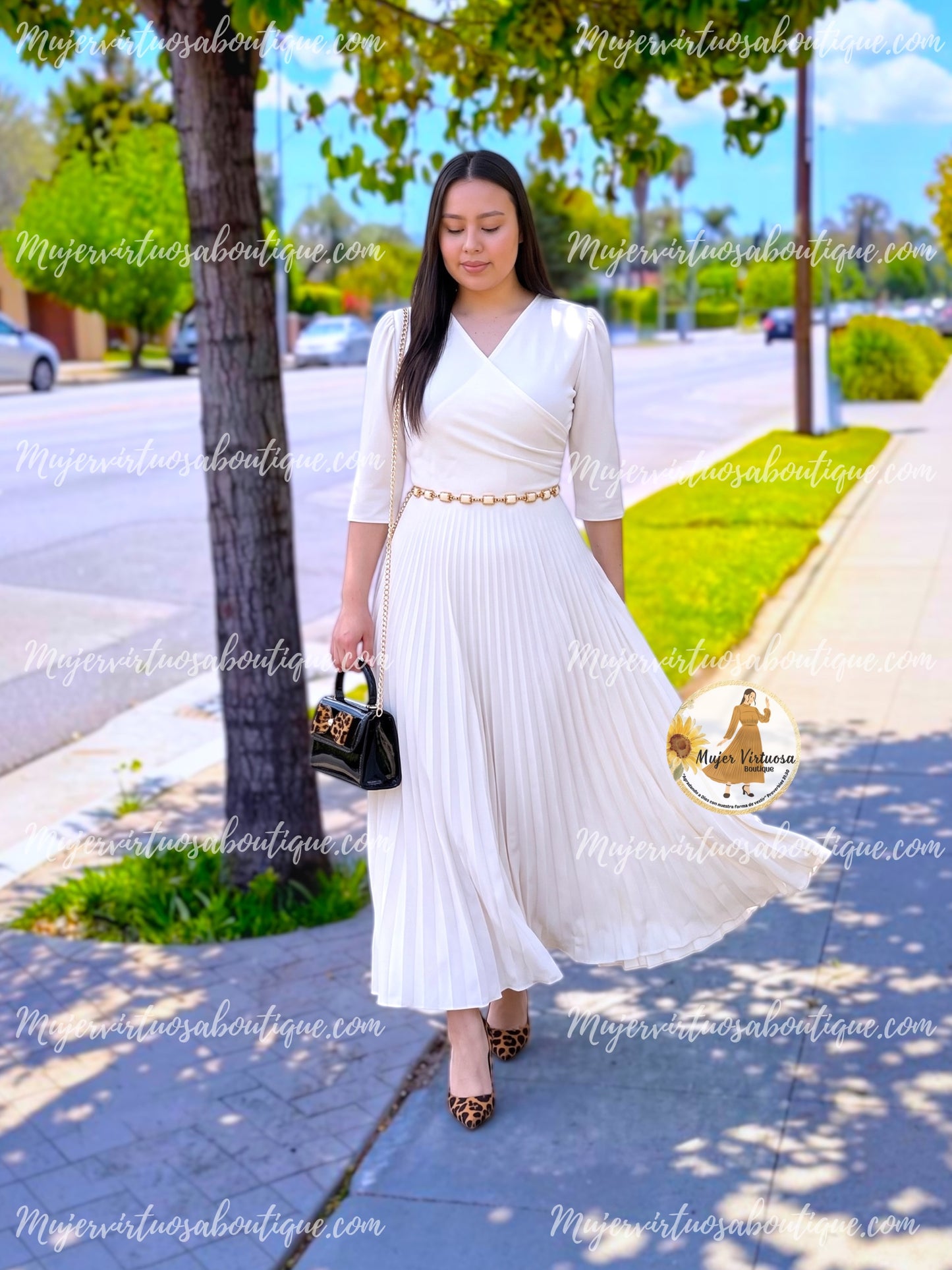 Celine Ivory Crepe Dress