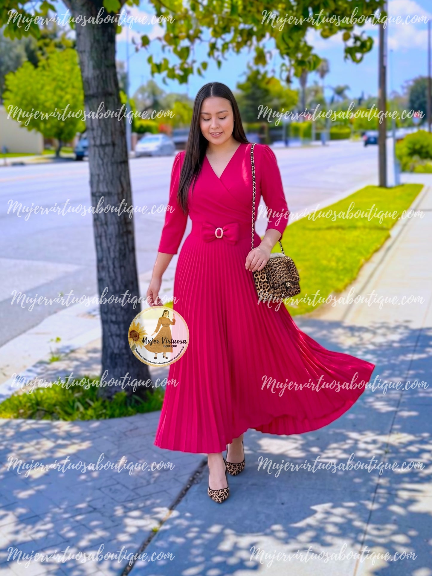 Celine Hot Pink Crepe Dress