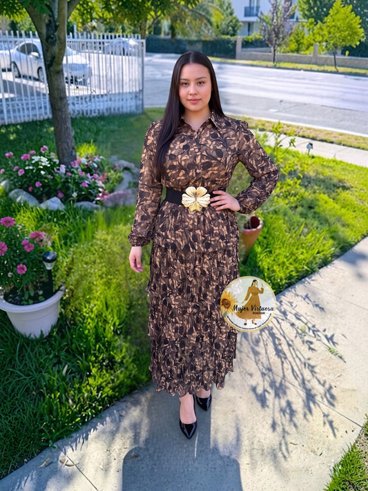 Kathy Mocha & Black Dress