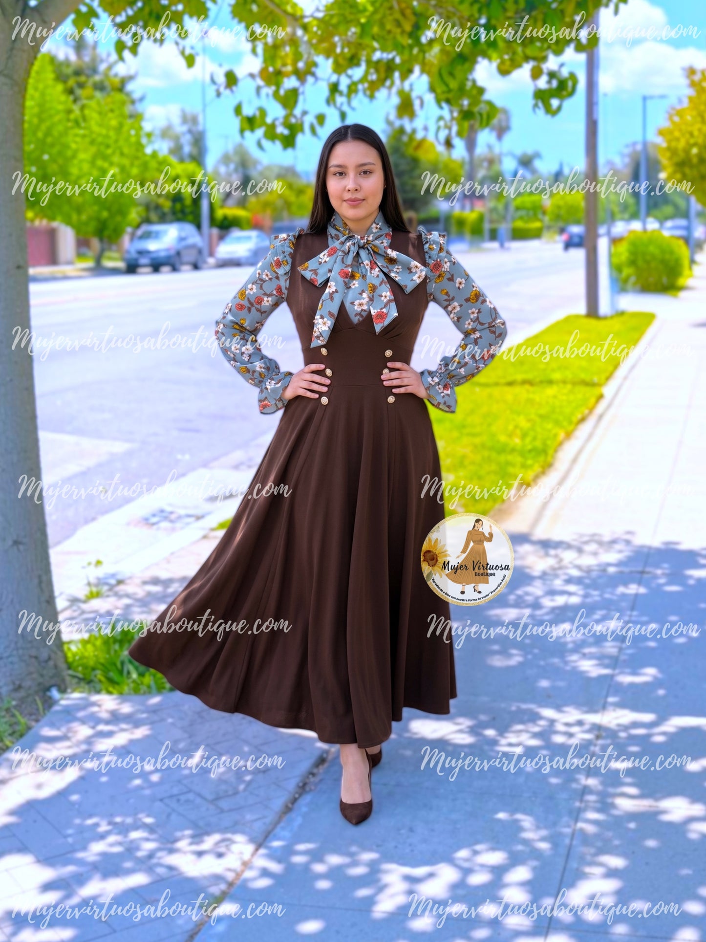 Mindy Chocolate Overall Dress