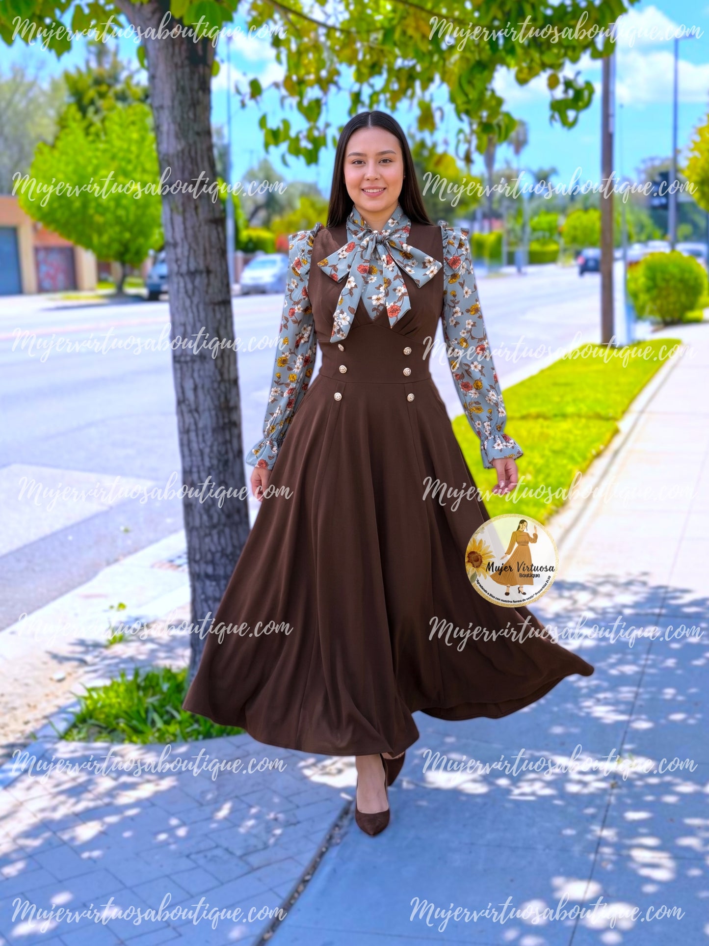 Mindy Chocolate Overall Dress