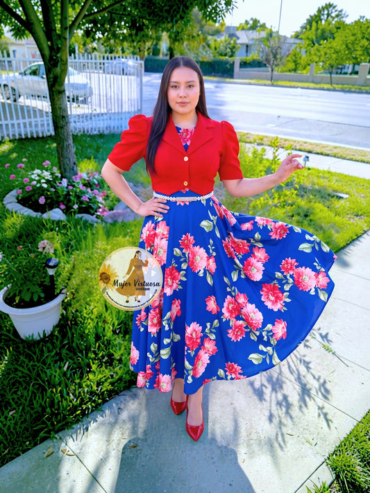 Arlet Blue & Red Blazer Dress