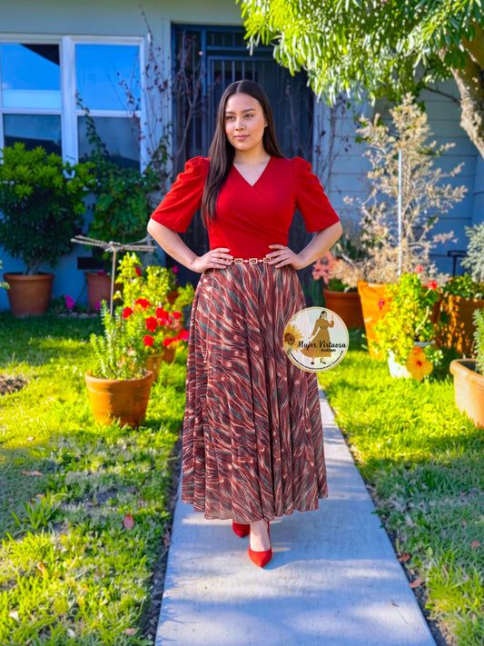 Susan Terracota & Mesh Dress