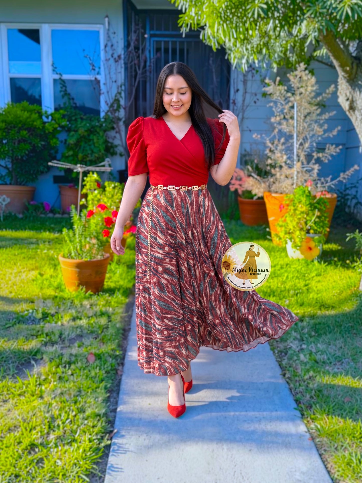 Susan Terracota & Mesh Dress