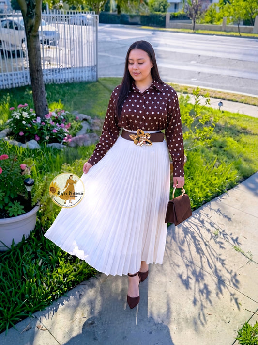 White Pleated Skirt