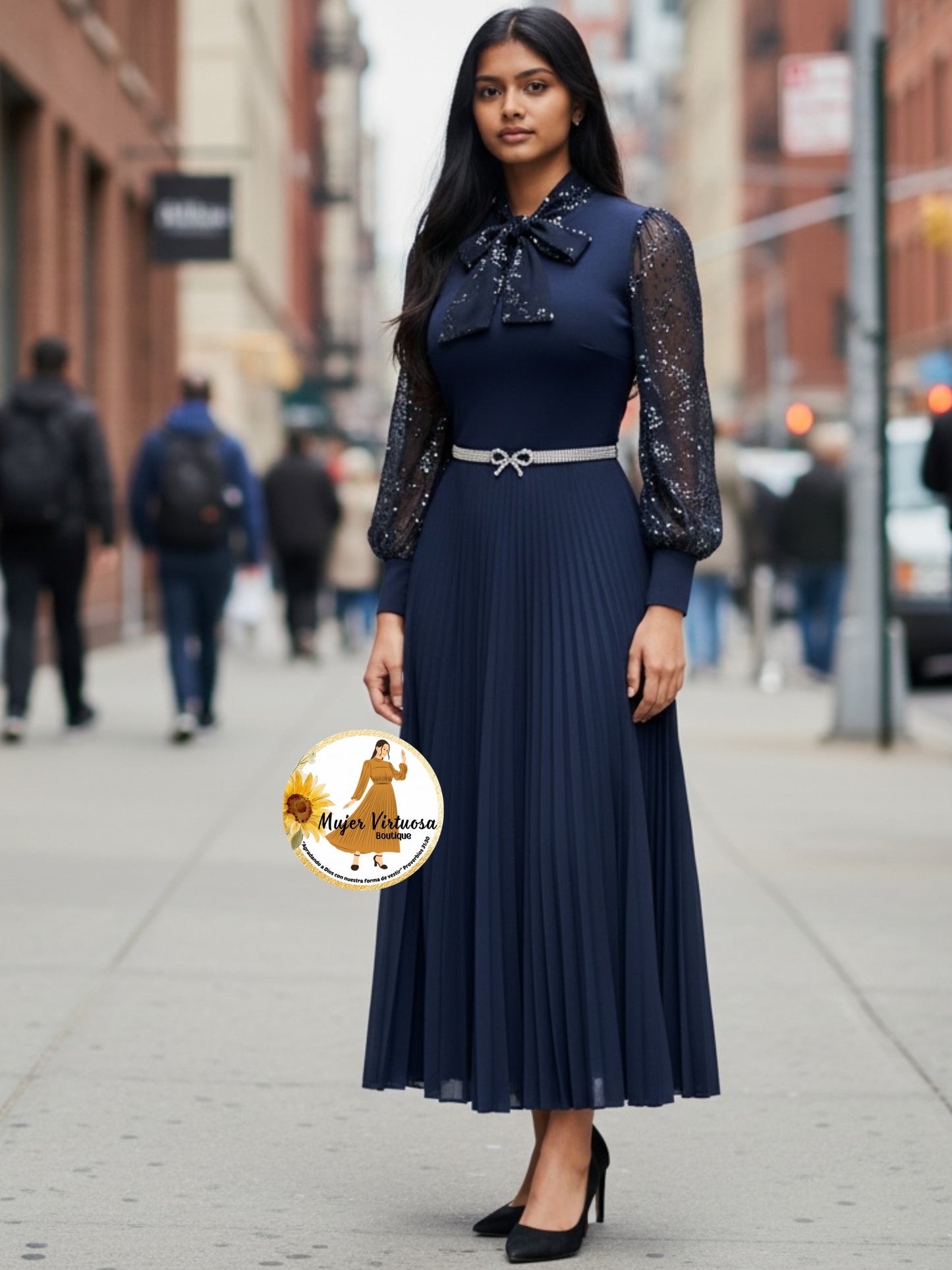 Brenda Navy Blue Dress