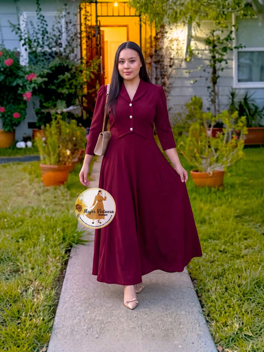 Sarai Burgundy Dress