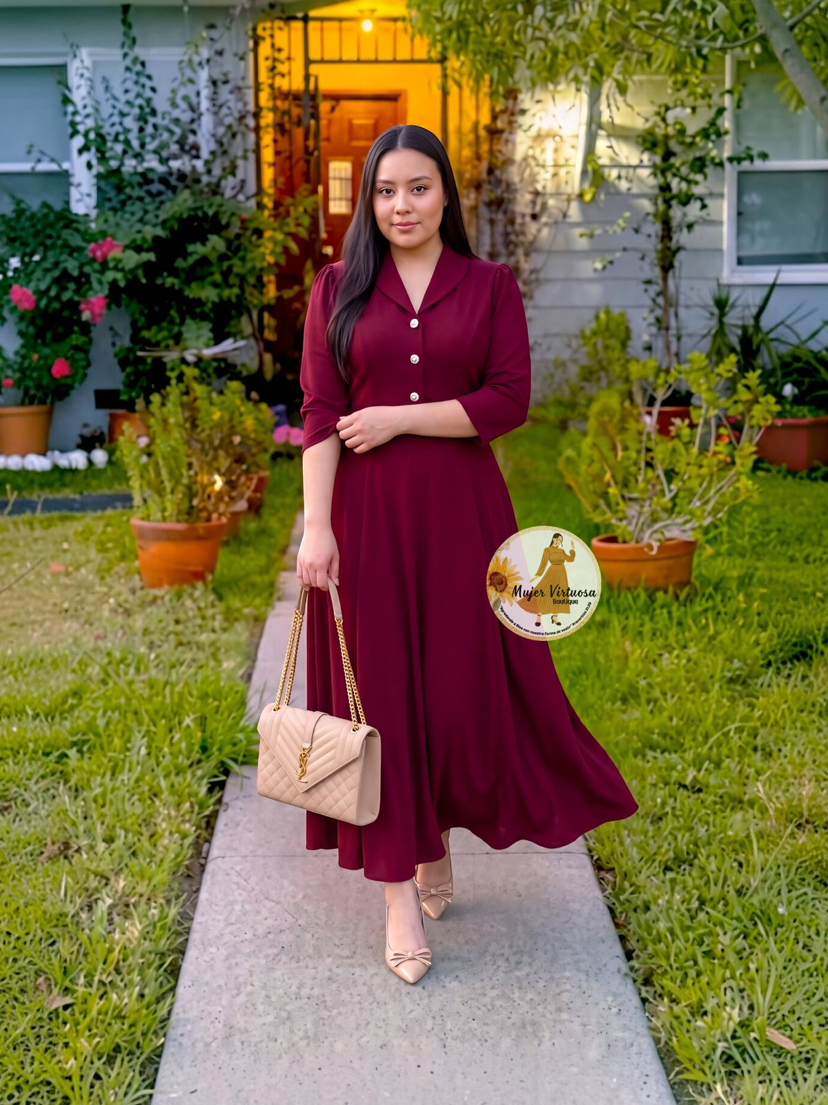 Sarai Burgundy Dress