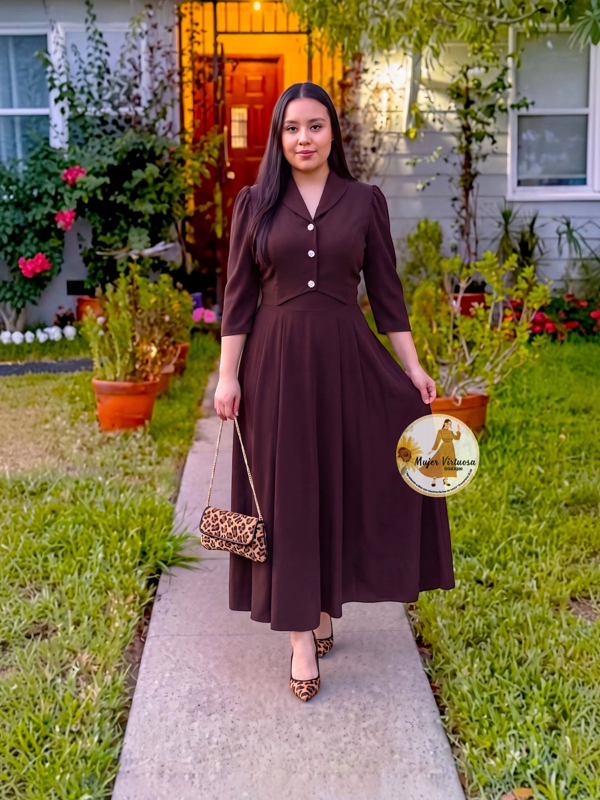 Sarai Chocolate Brown Dress