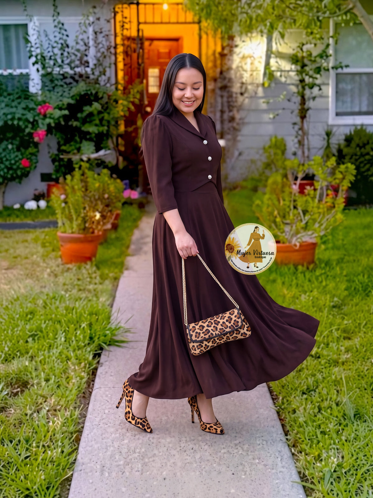 Sarai Chocolate Brown Dress