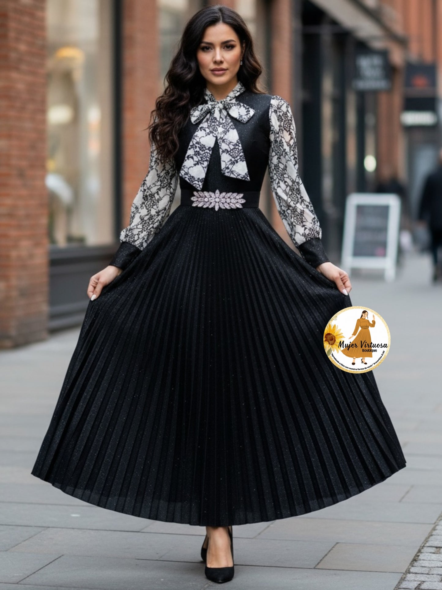 Brenda Black Glitter Dress