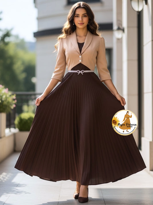 Emely Mocha & Brown Dress