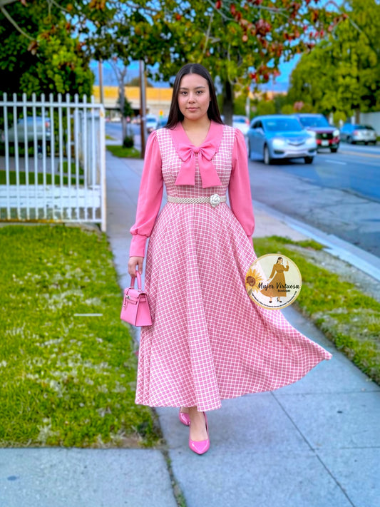 Adara Pink Tweed Dress