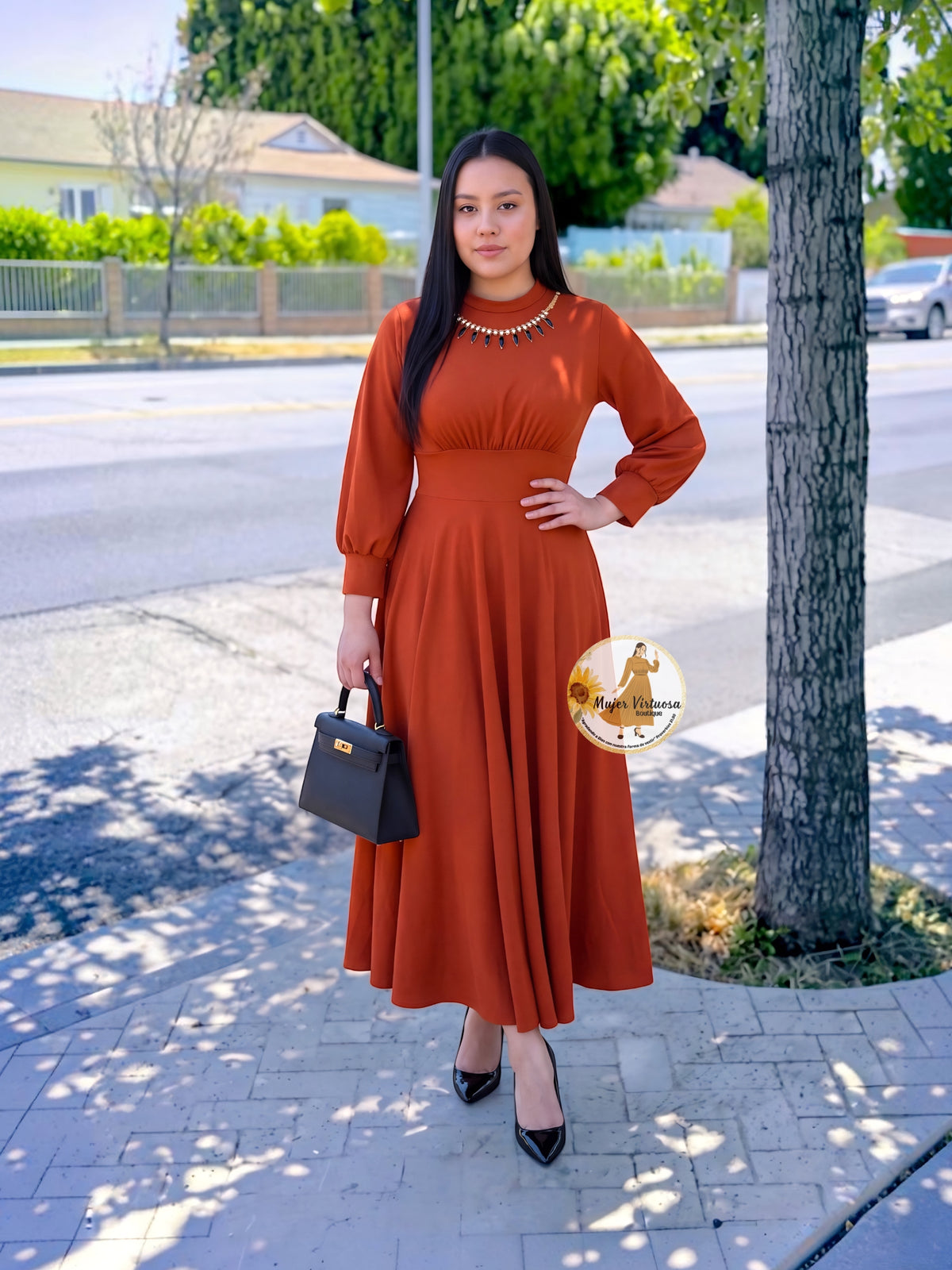 Aby Terracota Dress