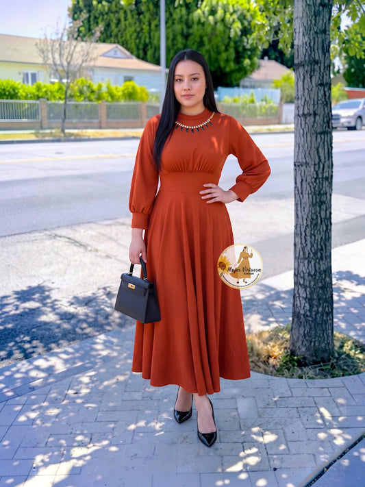 Aby Terracota Dress