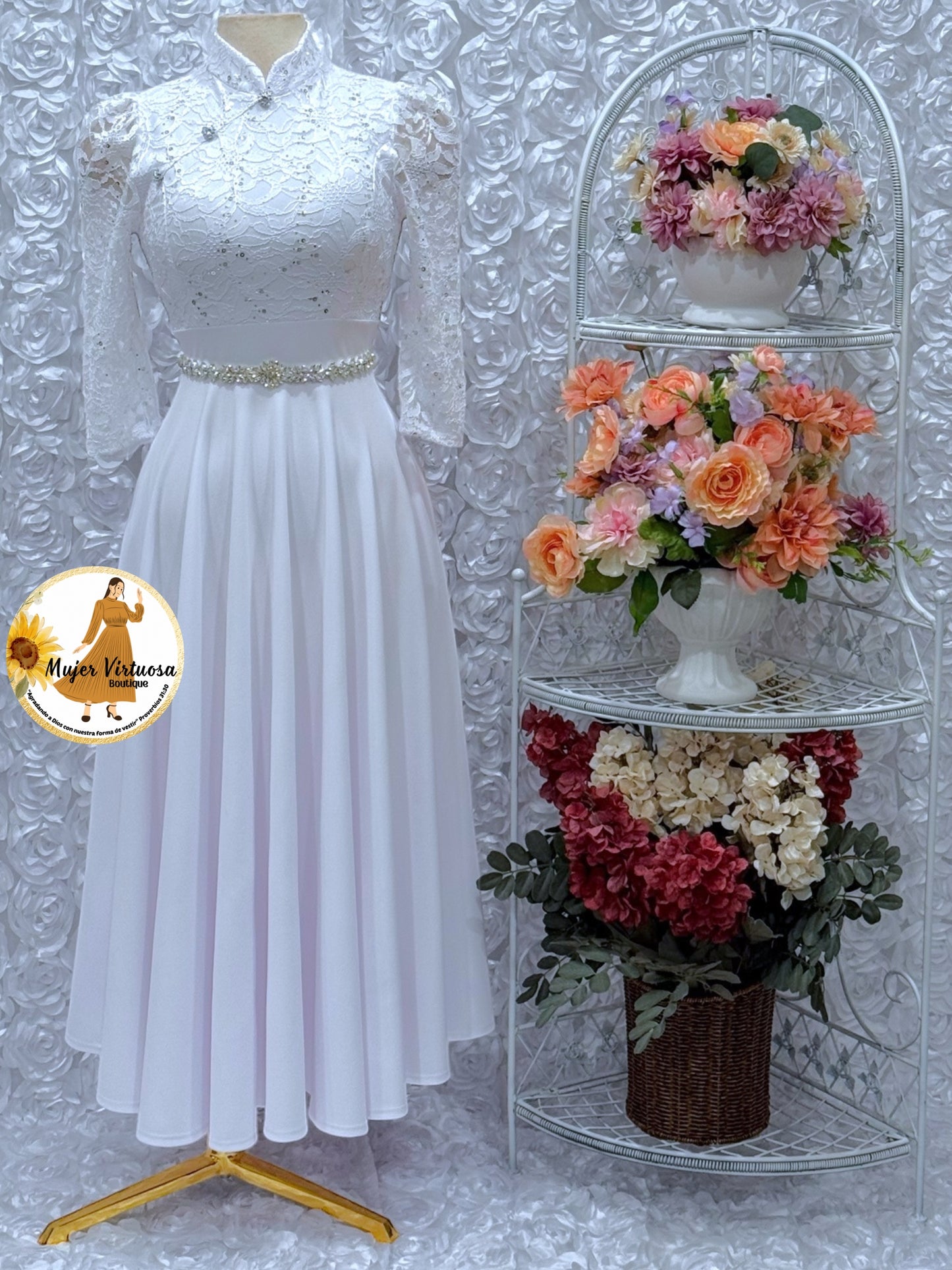 Ivana White Lace Dress