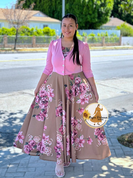 Betsy Pink/Mocha Blazer Dress