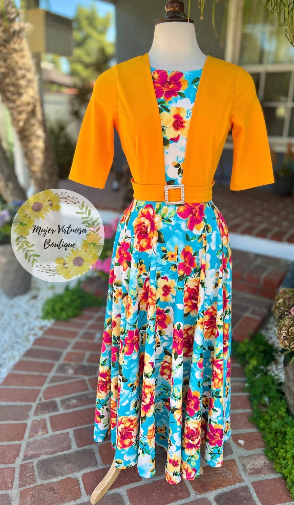 Lily Mustard Floral Blazer Dress