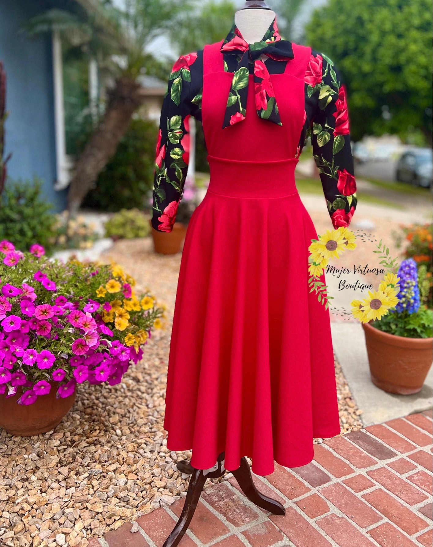 Red Midi Overall