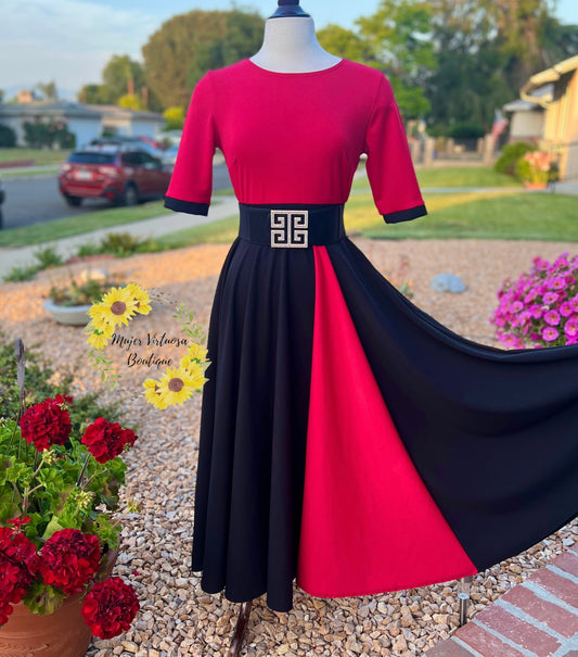 Black & Red Retro Style Dress