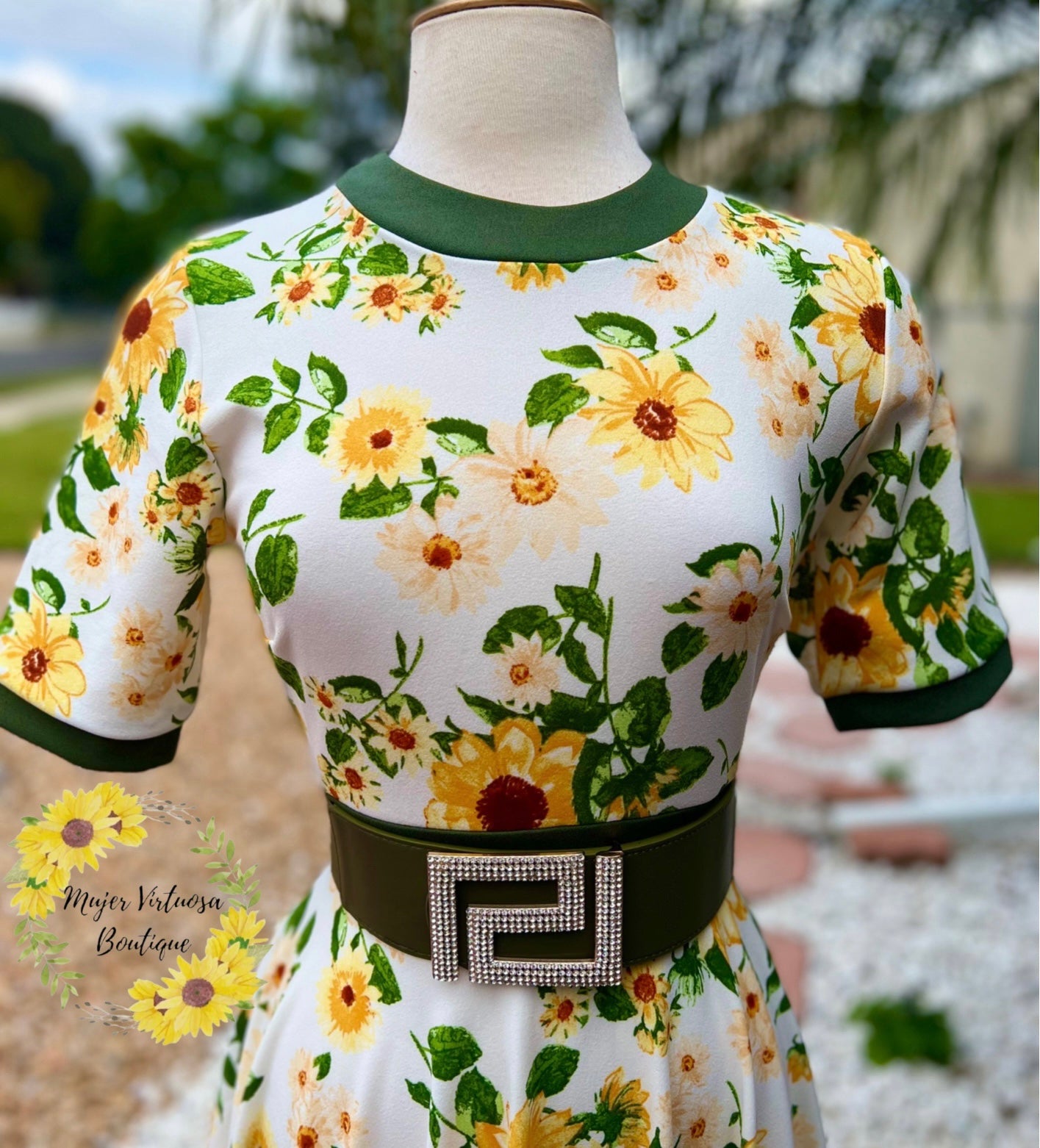 Sunflower White Retro Dress