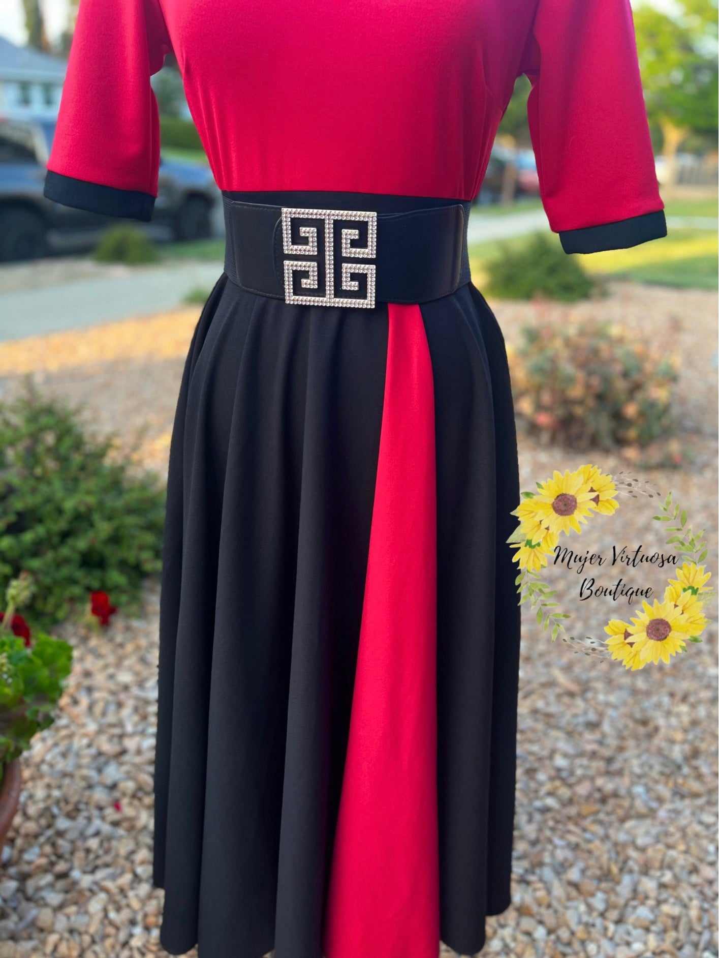 Black & Red Retro Style Dress