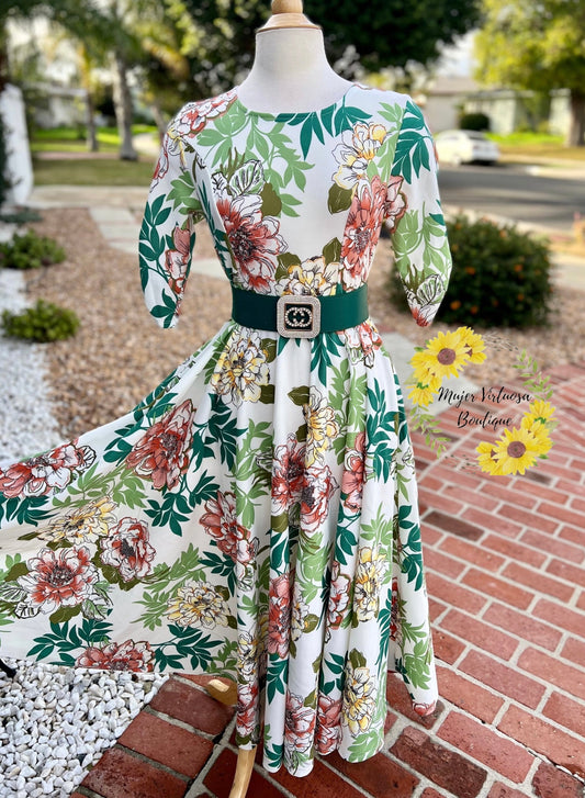 Floral Maxi White Dress