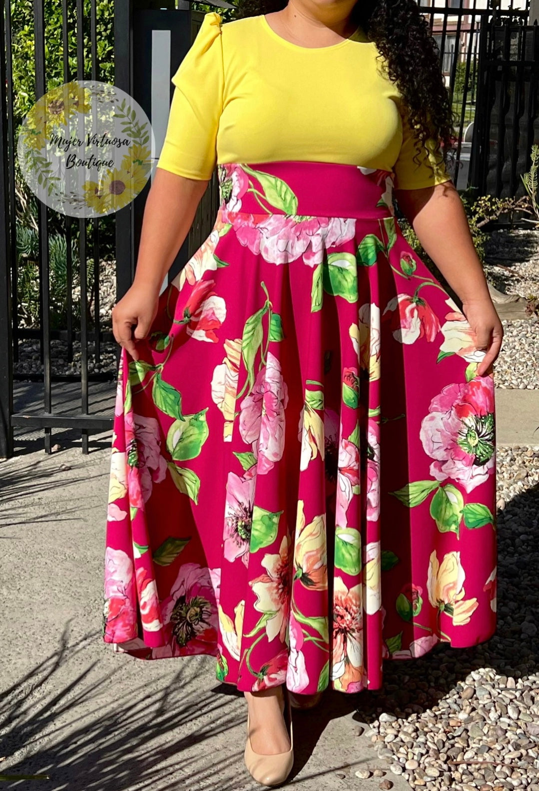 Amy Yellow Floral Dress ☀️