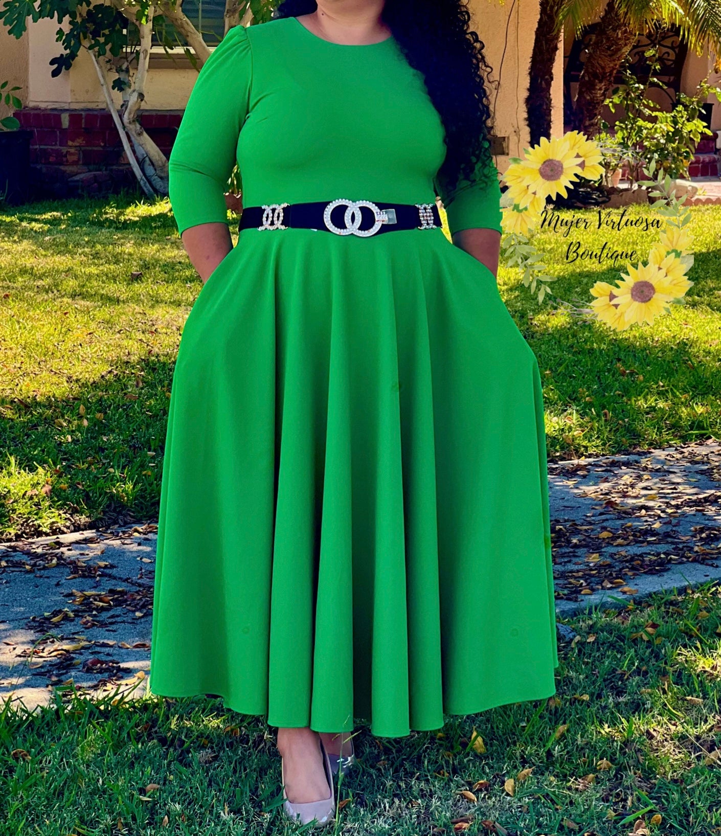 Tropical Green Maxi Dress