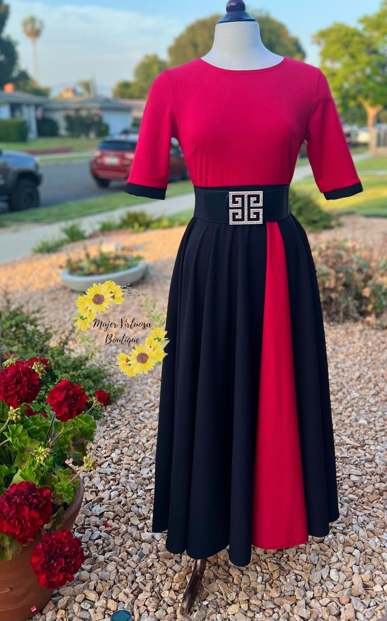 Black & Red Retro Style Dress