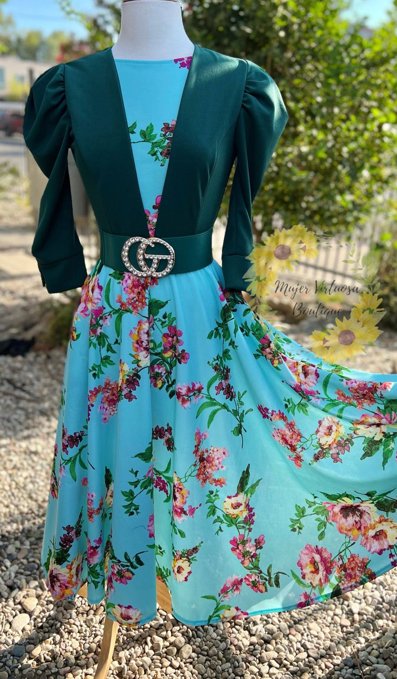 Hunter Green Blazer Midi Dress