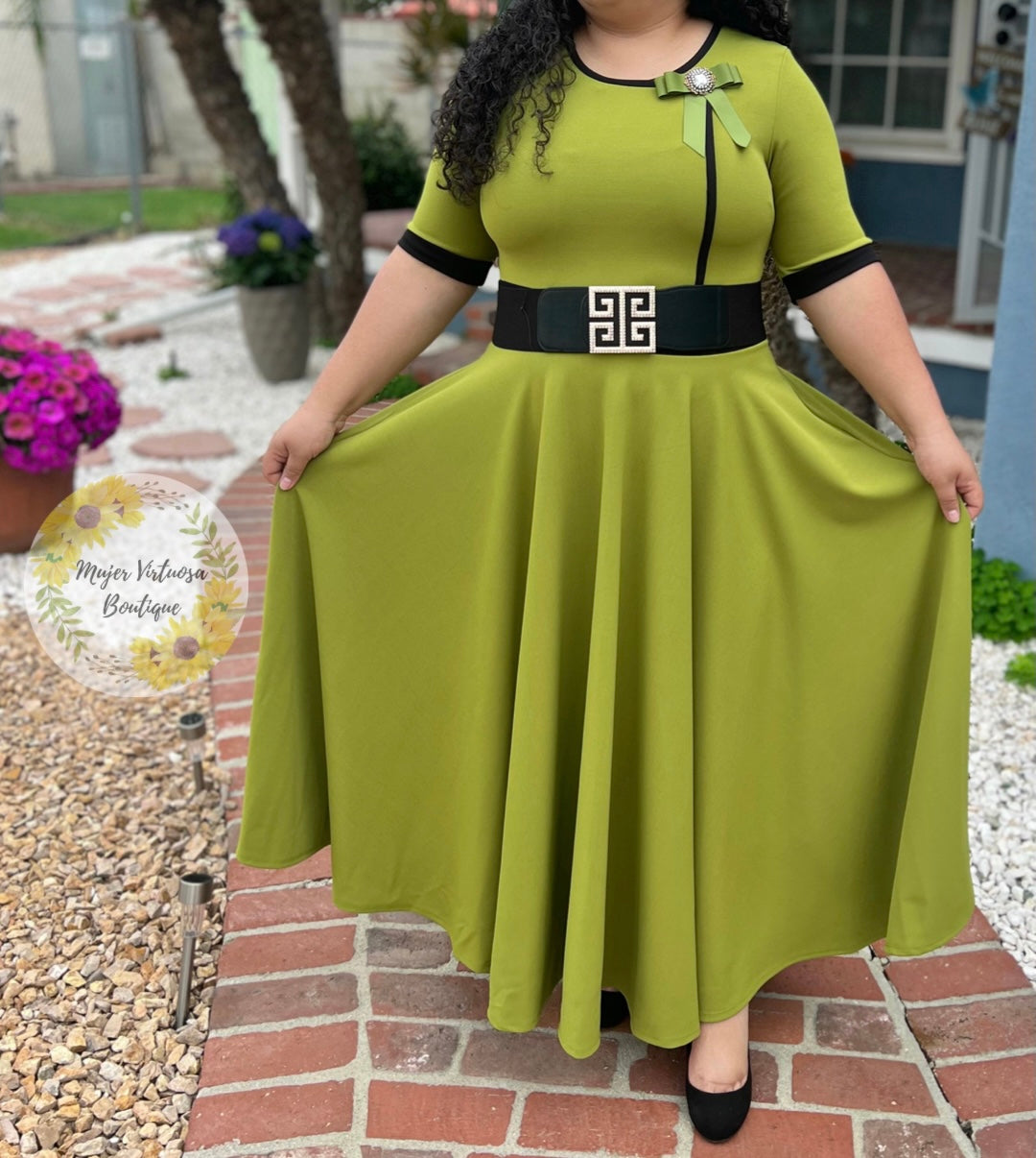 Litzy Olive Green Dress