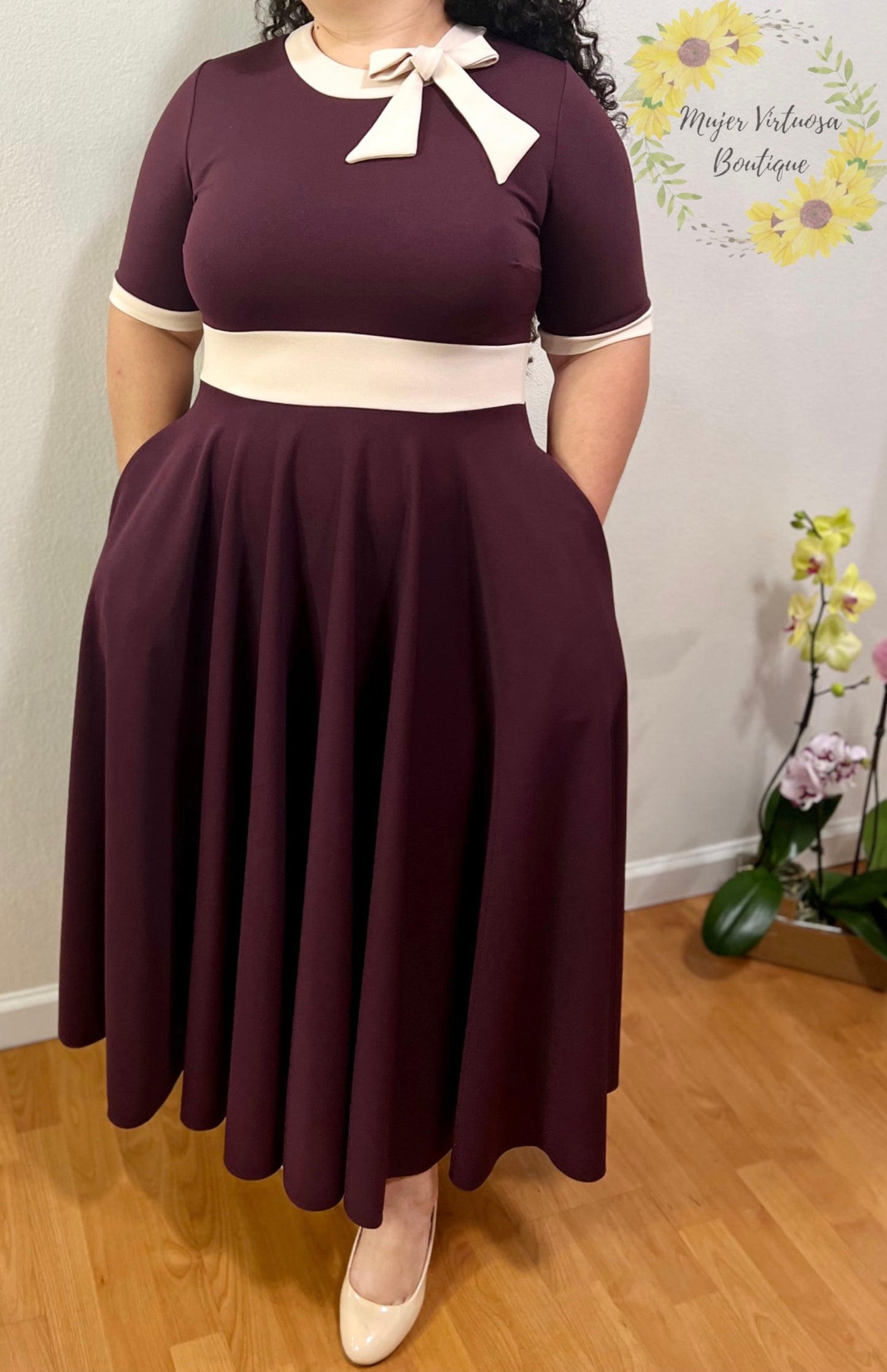 Vestido Vintage Morado Largo