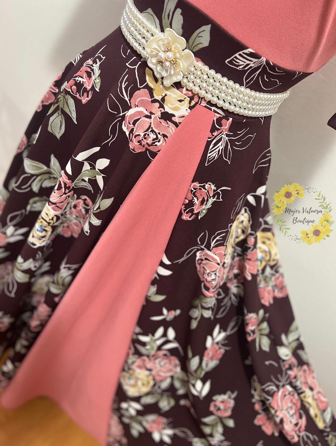 Vintage Retro Pink Floral Dress