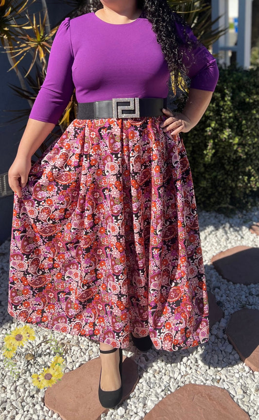 Daniela Purple Floral Dress