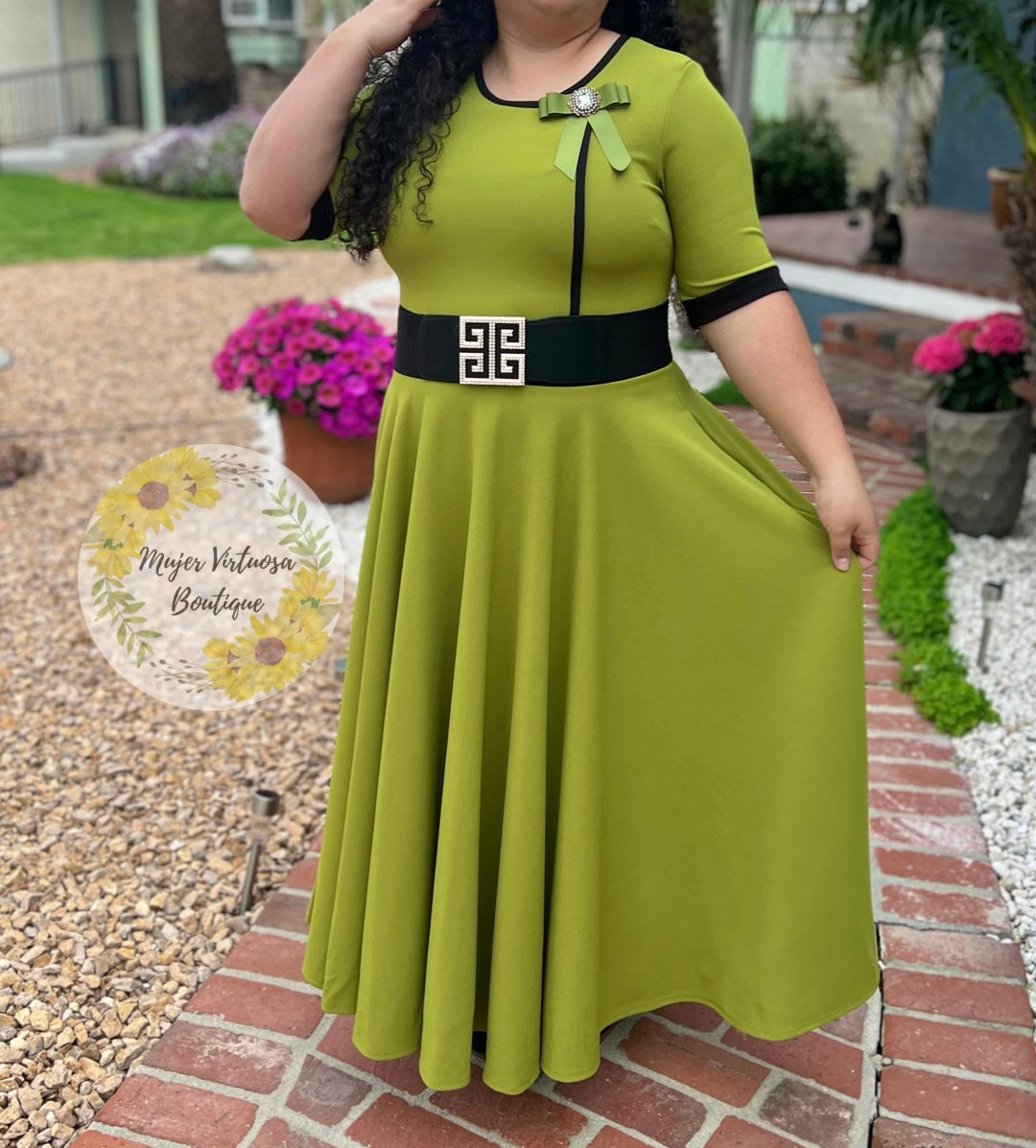 Litzy Olive Green Dress