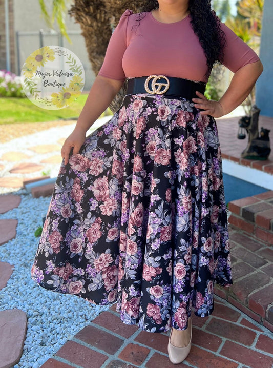 Fanny Mauve Floral Dress