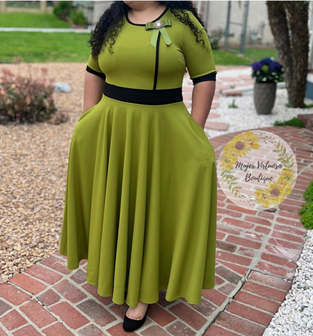 Litzy Olive Green Dress