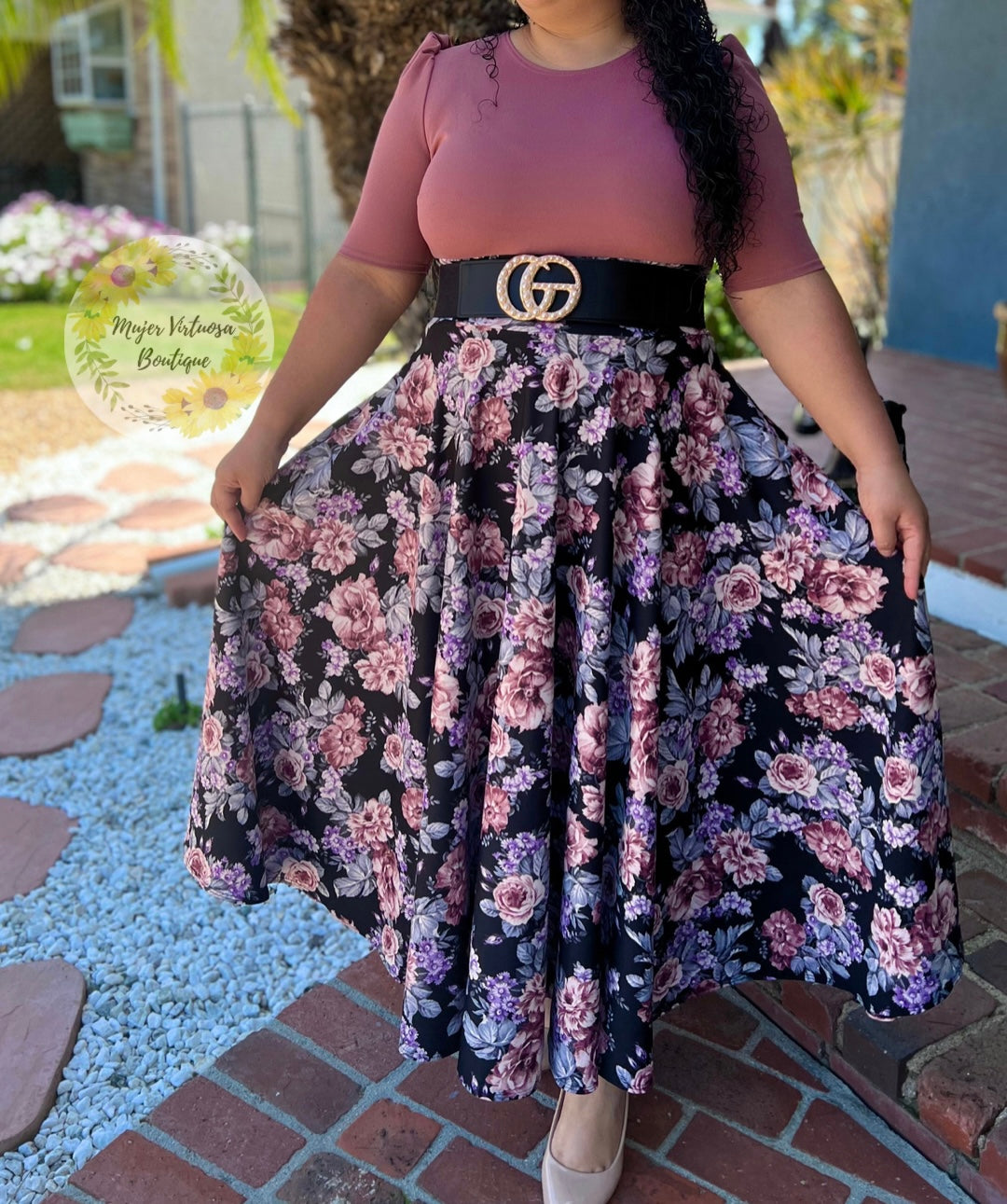 Fanny Mauve Floral Dress