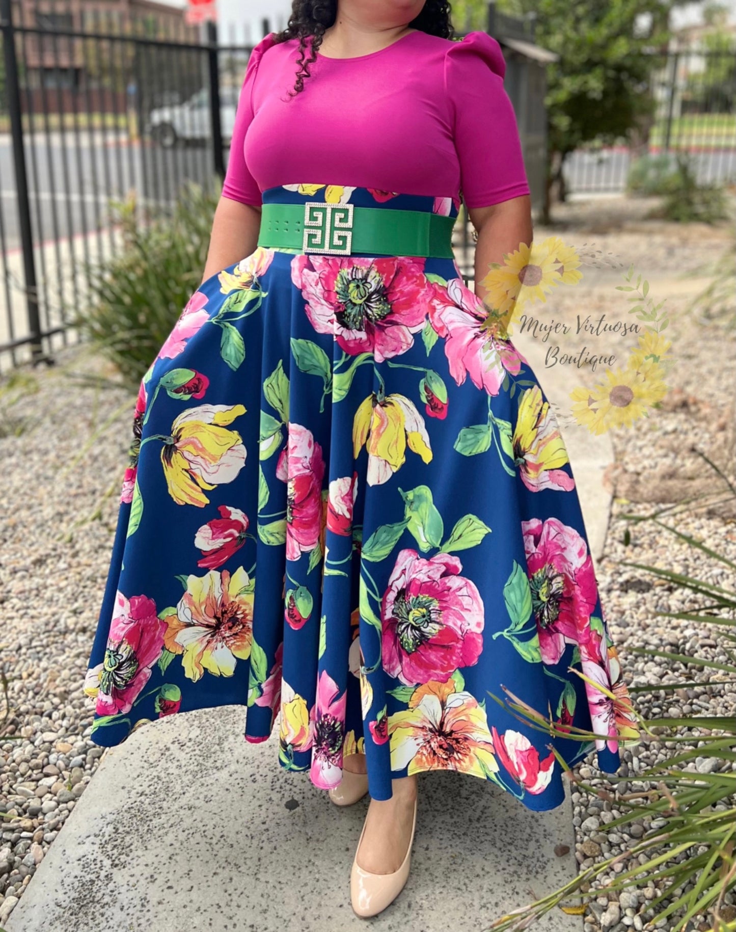 Fucsia Floral Maxi Dress