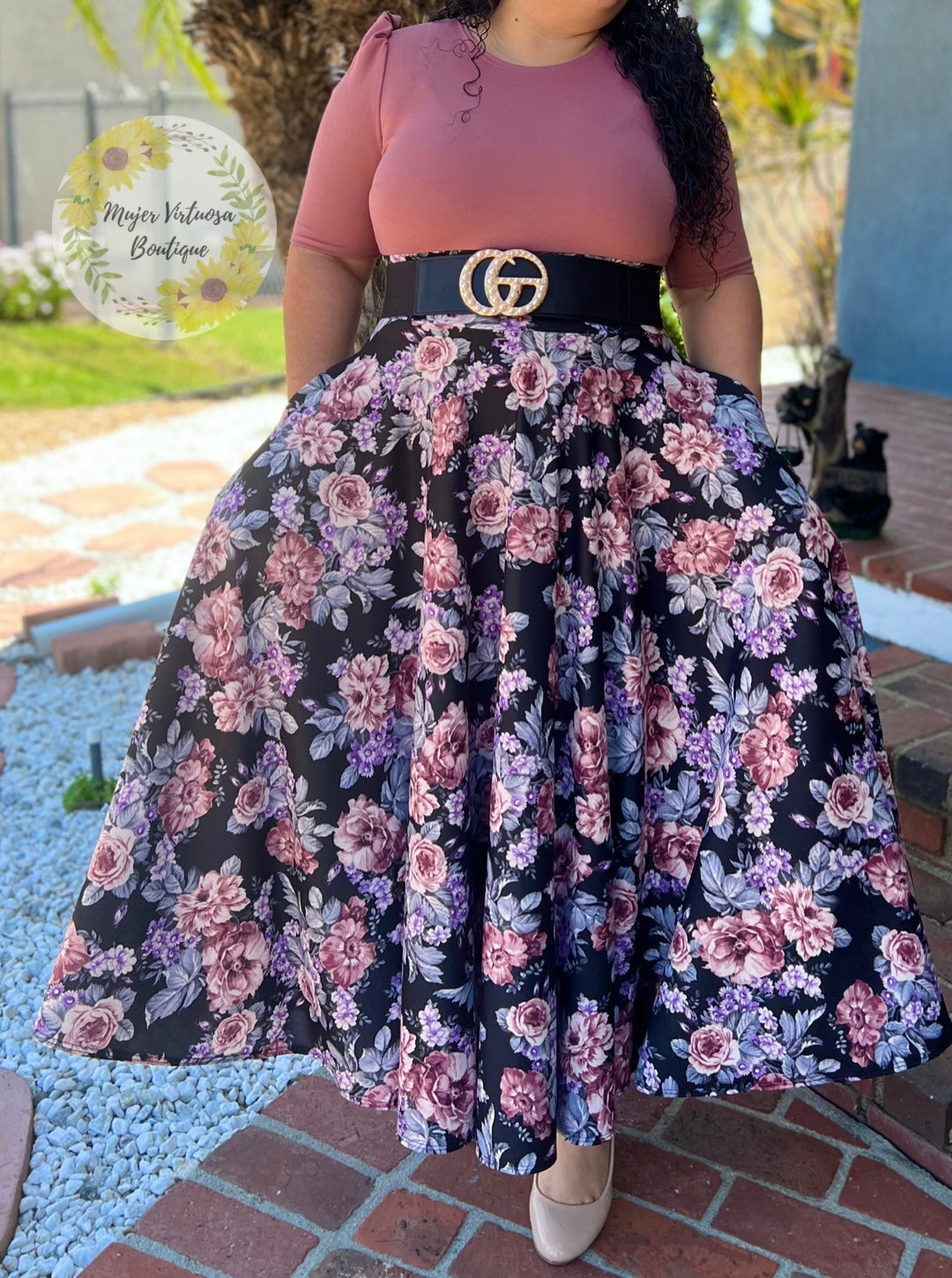 Fanny Mauve Floral Dress