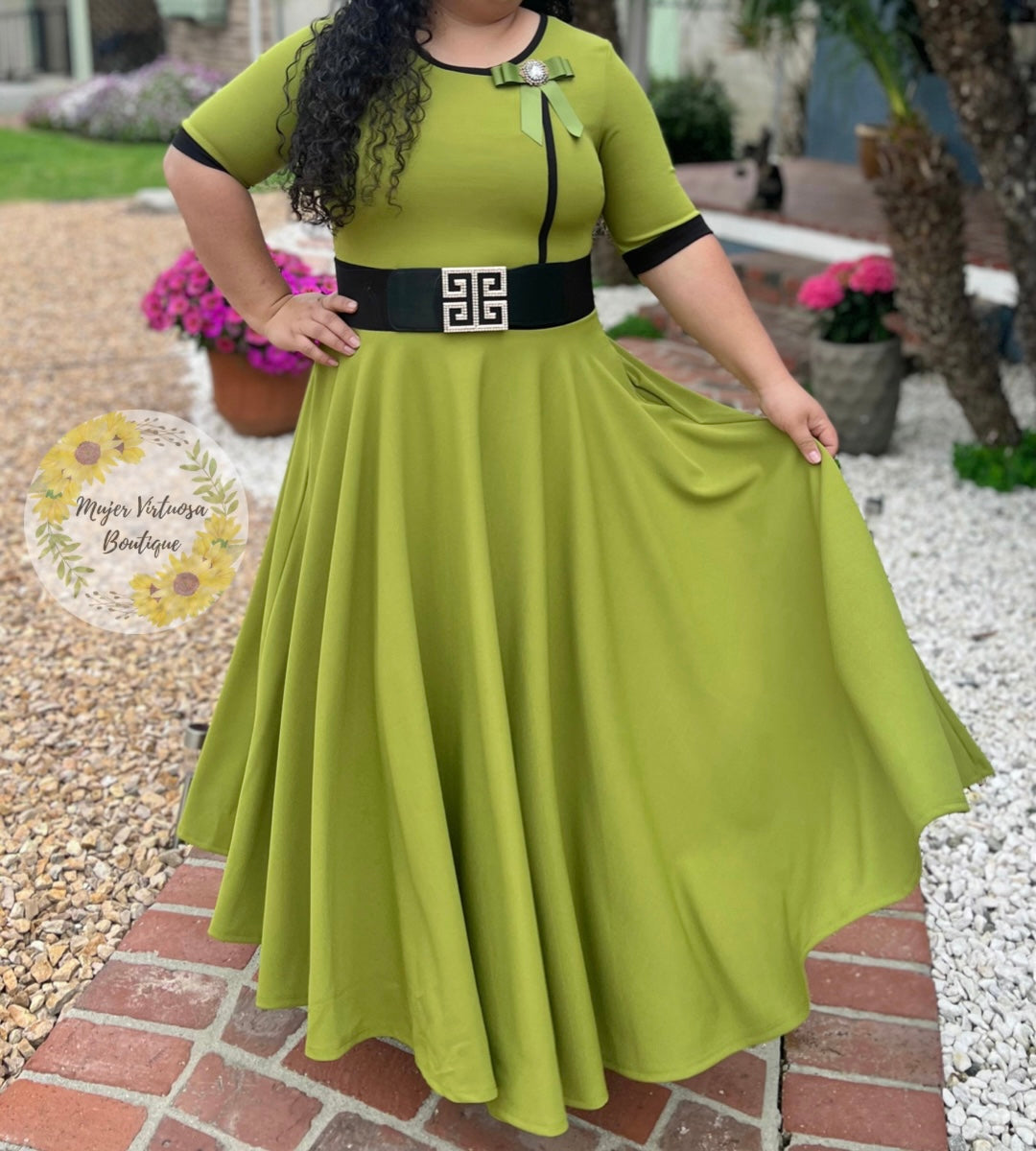 Litzy Olive Green Dress