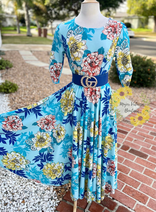 Floral Maxi Celeste Dress